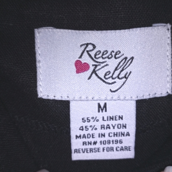 Reese Kelly 55% Linen / Rayon Blend Black Dress Size Medium NWOT - Picture 5 of 6